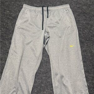 Nike Therma-Fit Gray Sweatpants with Yellow Accents